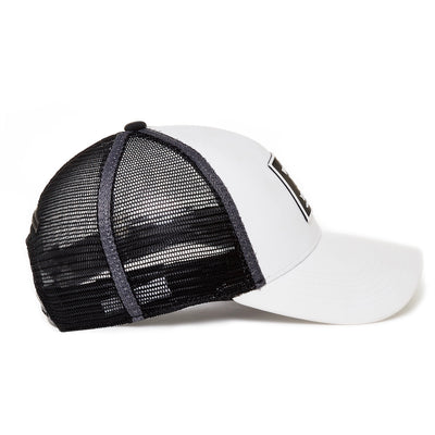 trucker performance hat #color_white-charcoal